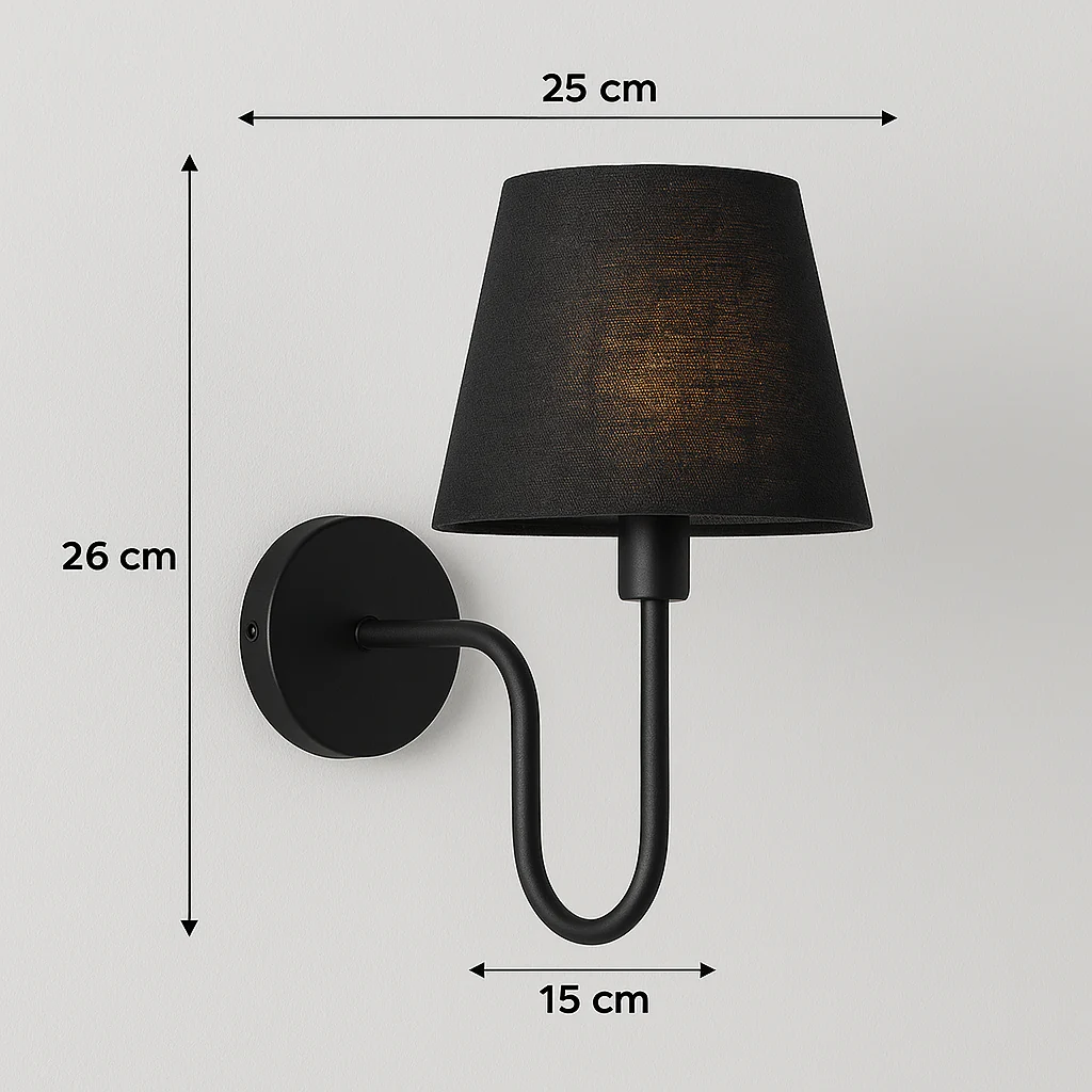 The Black Fabric Lamp Shade Wall Lights - Image 5
