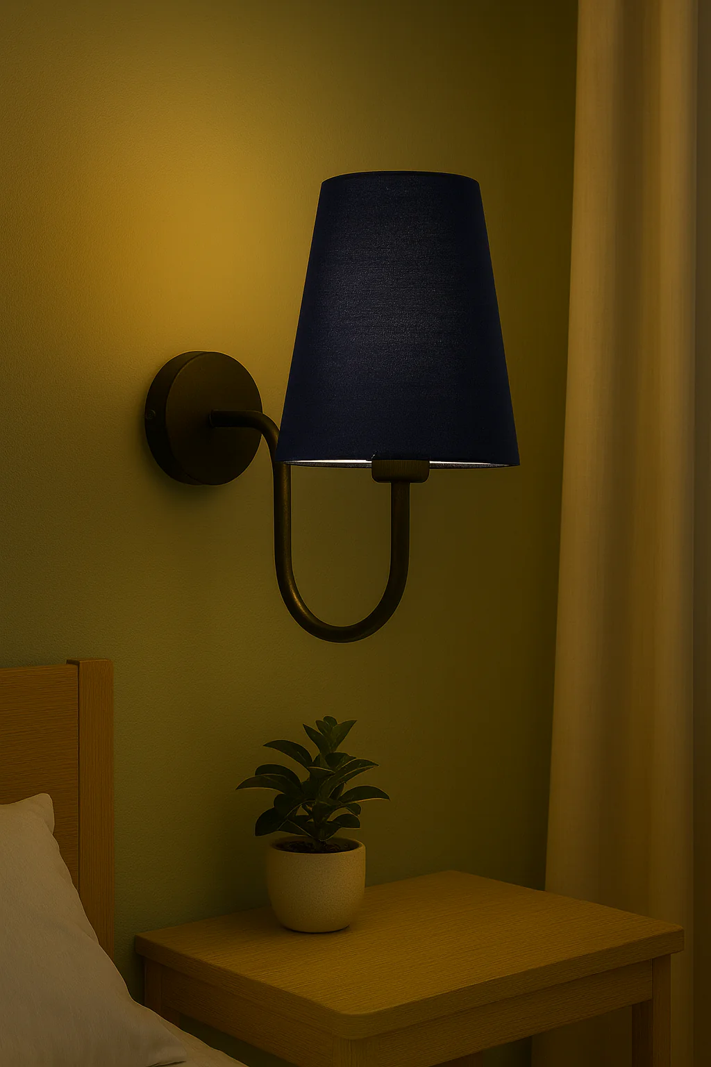 The blue Fabric Lamp Shade Wall Lights - Image 4