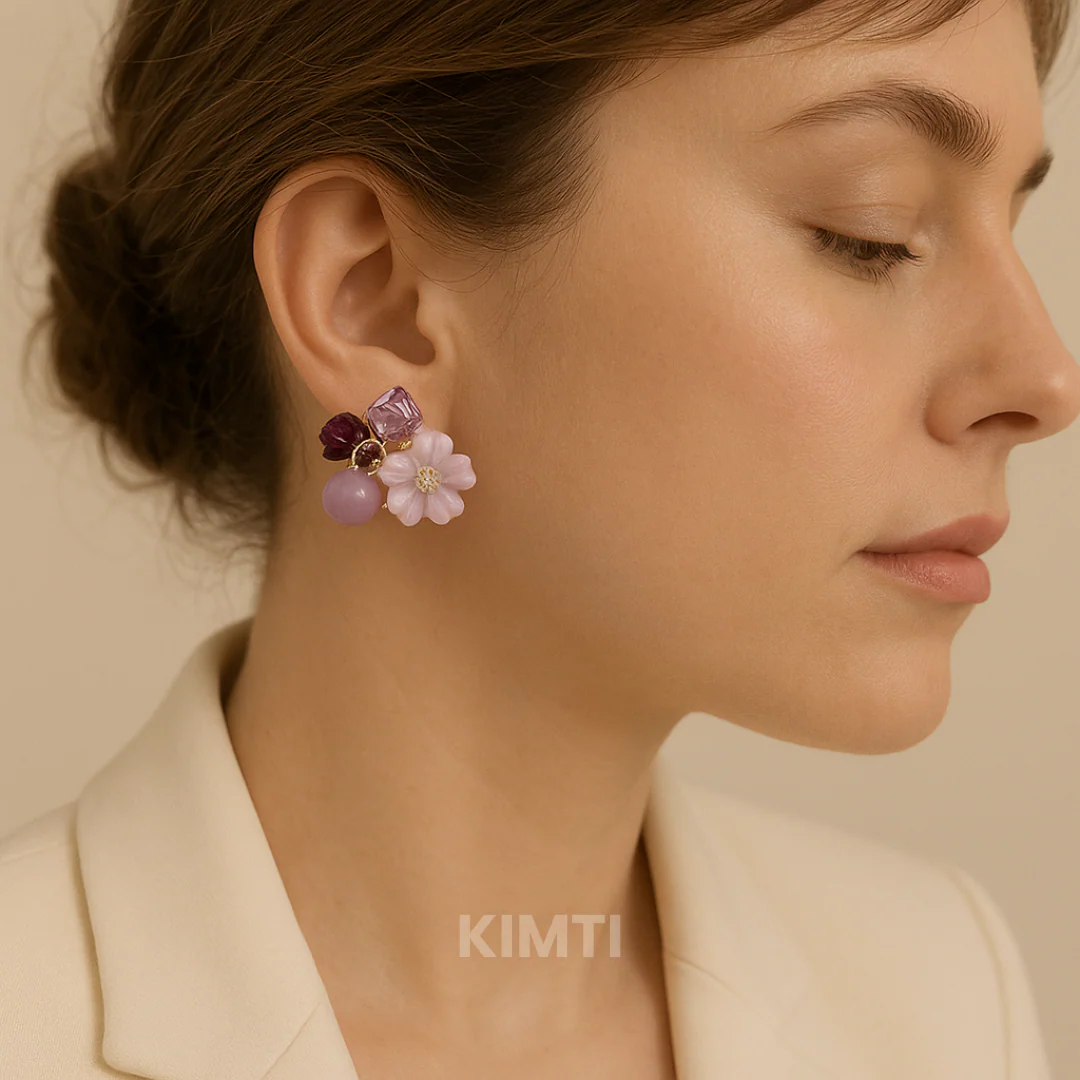 The Crown Purple Stud Earring — Buy Any 5 for Rs. 599 - Image 2