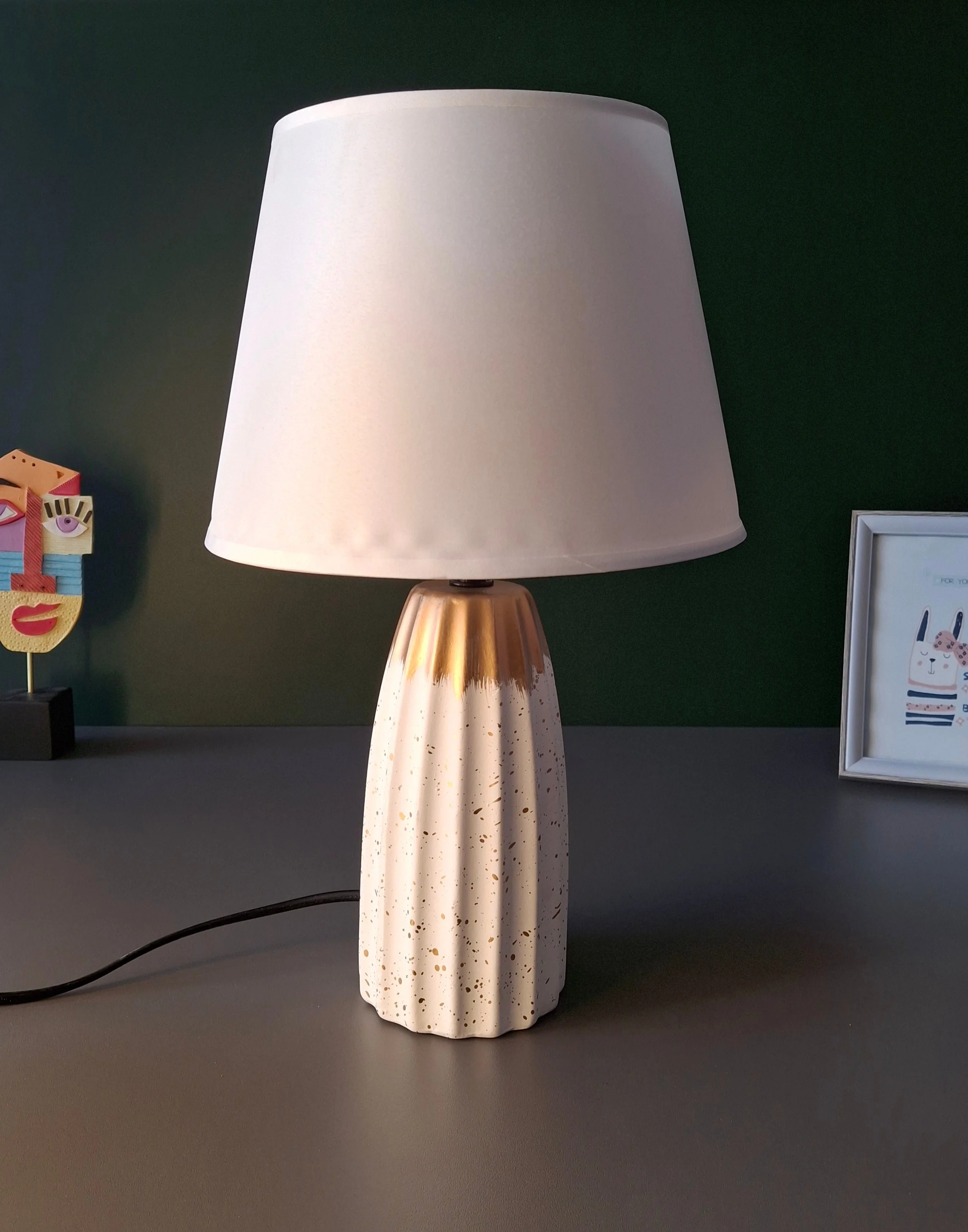 The Decor Kart Grey Ceramic Serenity Table Lamp - Image 2