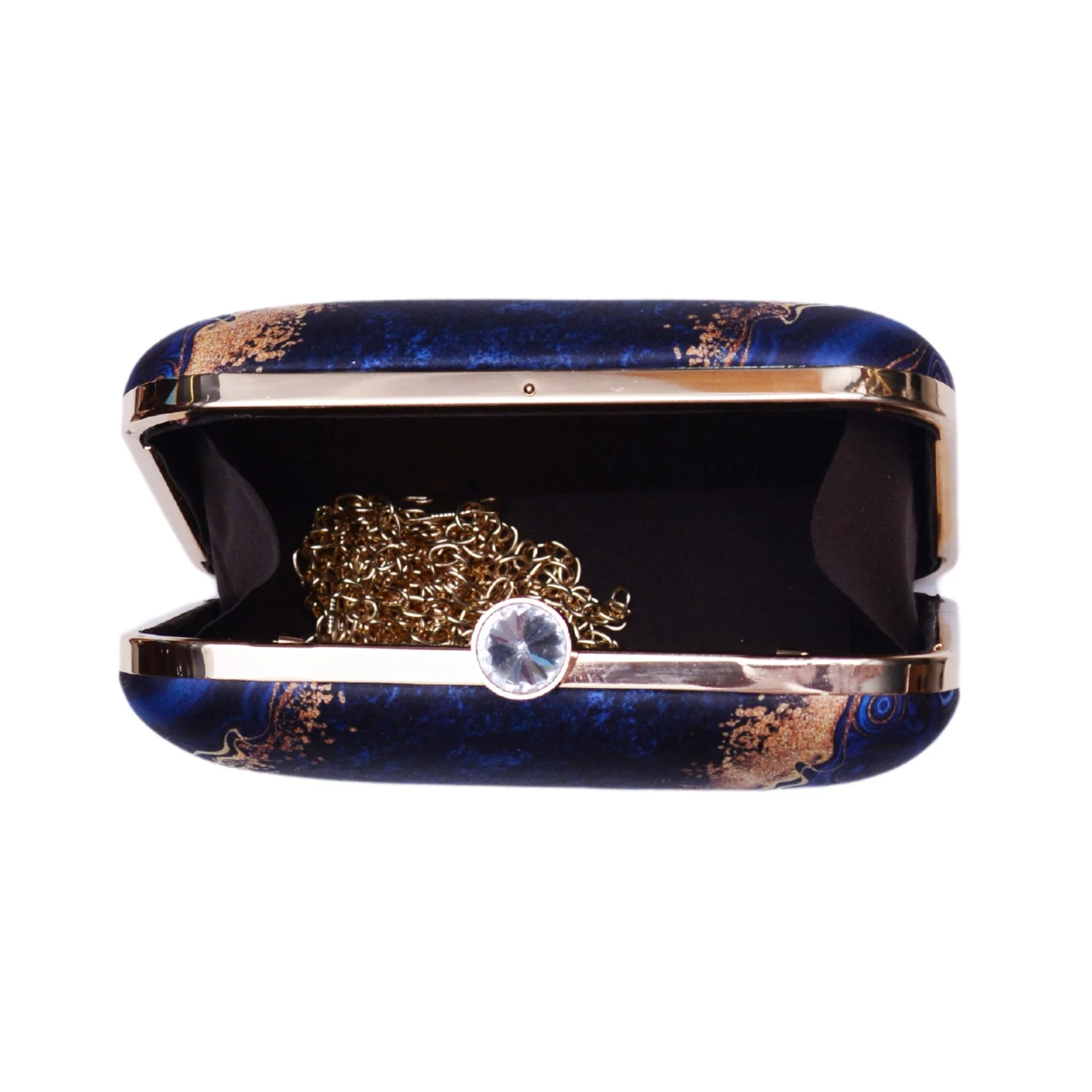 The Evolution Blue & Gold Printed Clutch - Image 5