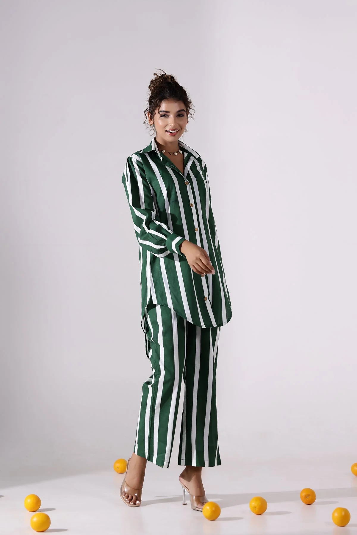 The Green Stripes Cotton Coord Set - Image 4