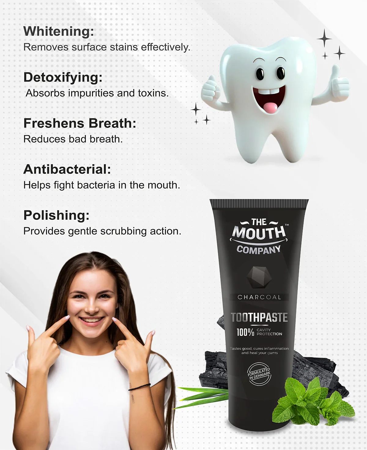 The Mouth Company Activated Charcoal Toothpaste - 75 gm - Image 3