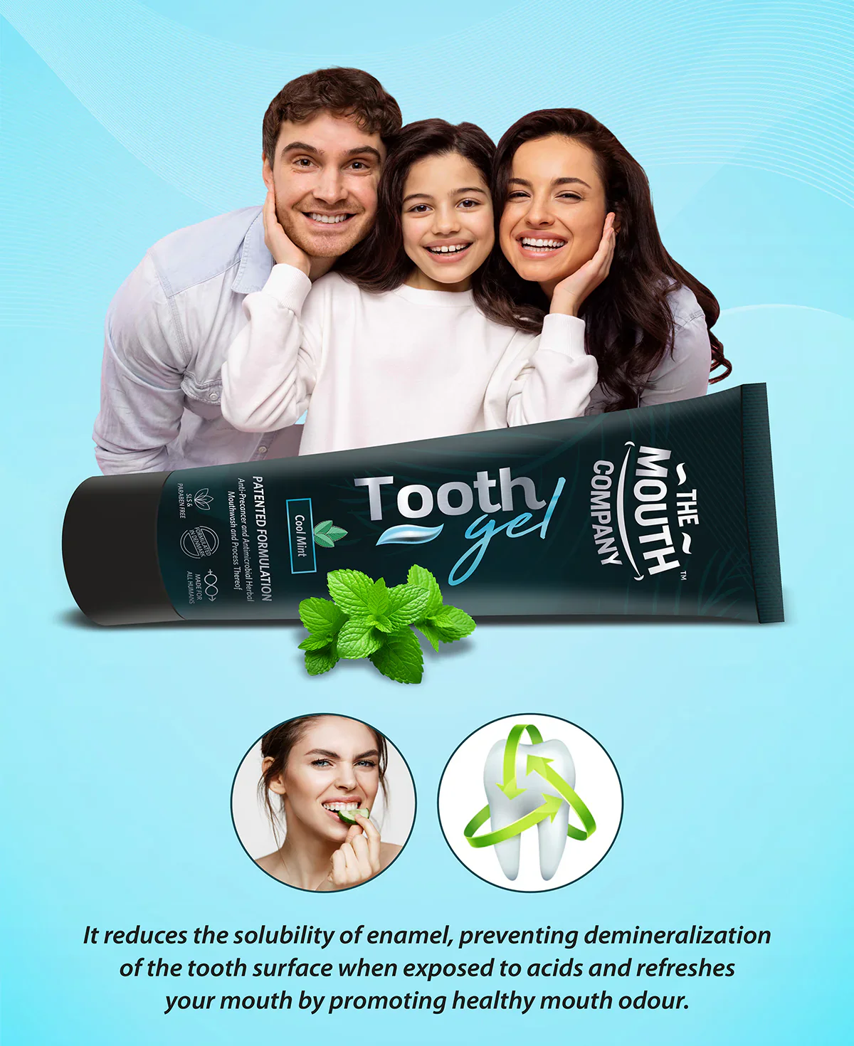 The Mouth Company Cool Mint Toothgel - 75g - Image 2