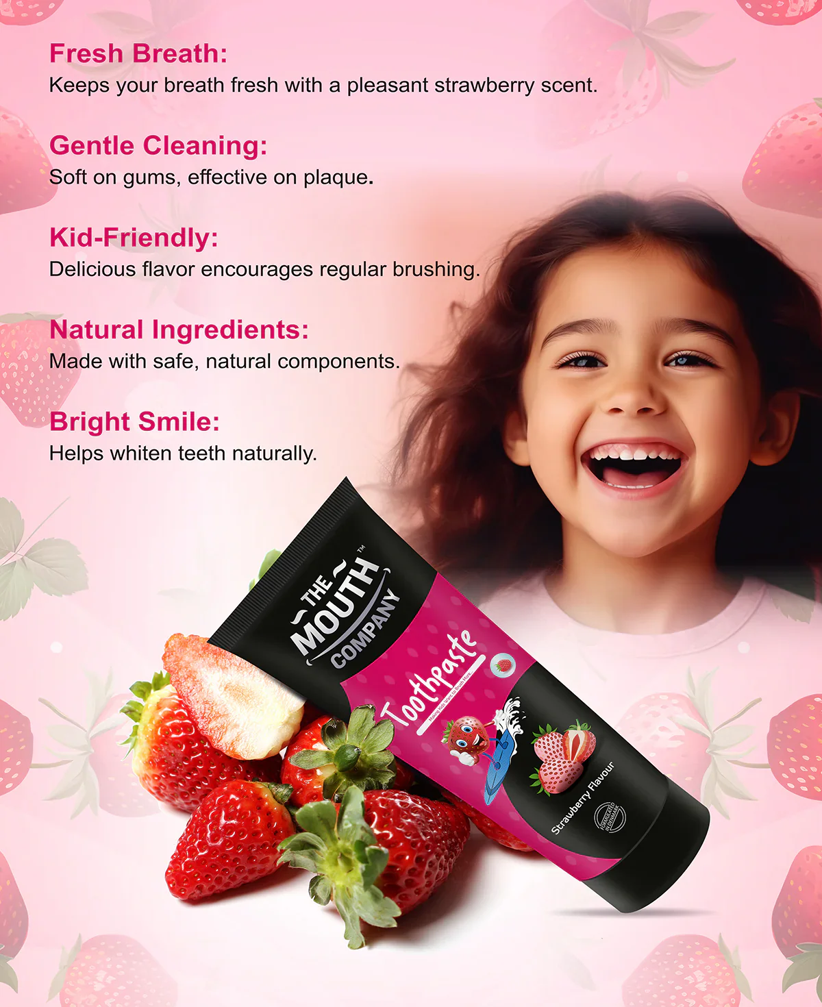 The Mouth Company Strawberry Toothpaste 50g - Image 3