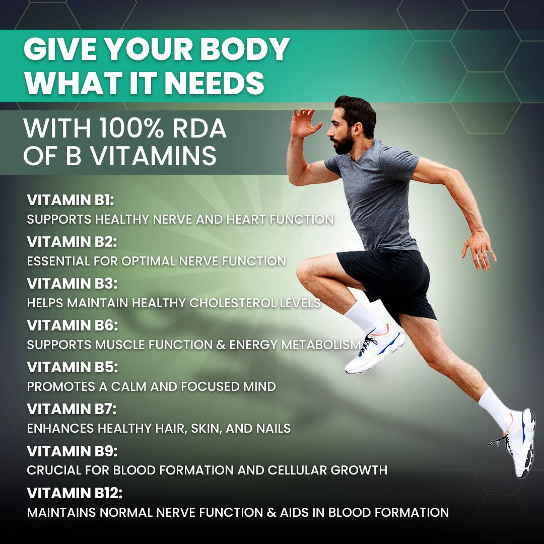 The Old Natural B-Complex | Complete Vitamin B Supplement for Immunity, Energy & Nerve Health | 60 Tablets - Image 5