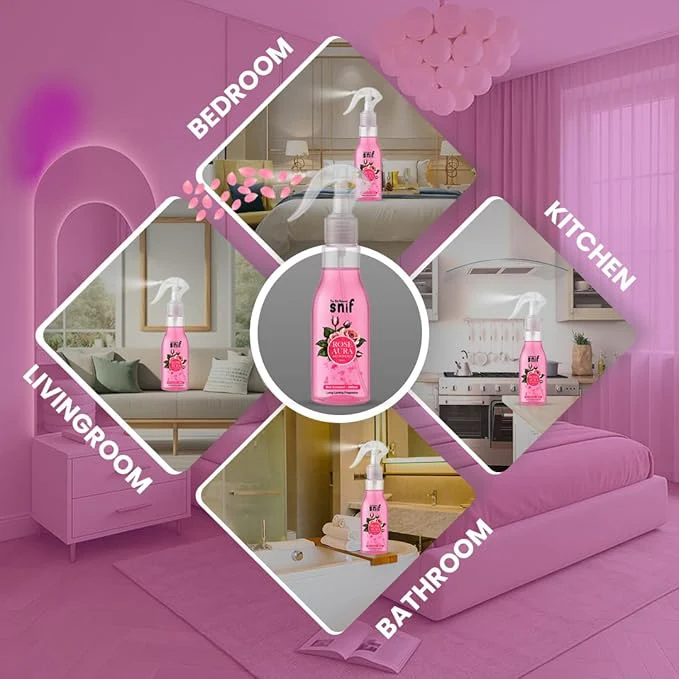 The Old Natural Snif Rose Aura Room Air Freshener | Long Lasting Fragrance with Essential Oils 1000+ Sprays | Room & Car Freshener (Rose Aura 200ml) - Image 5