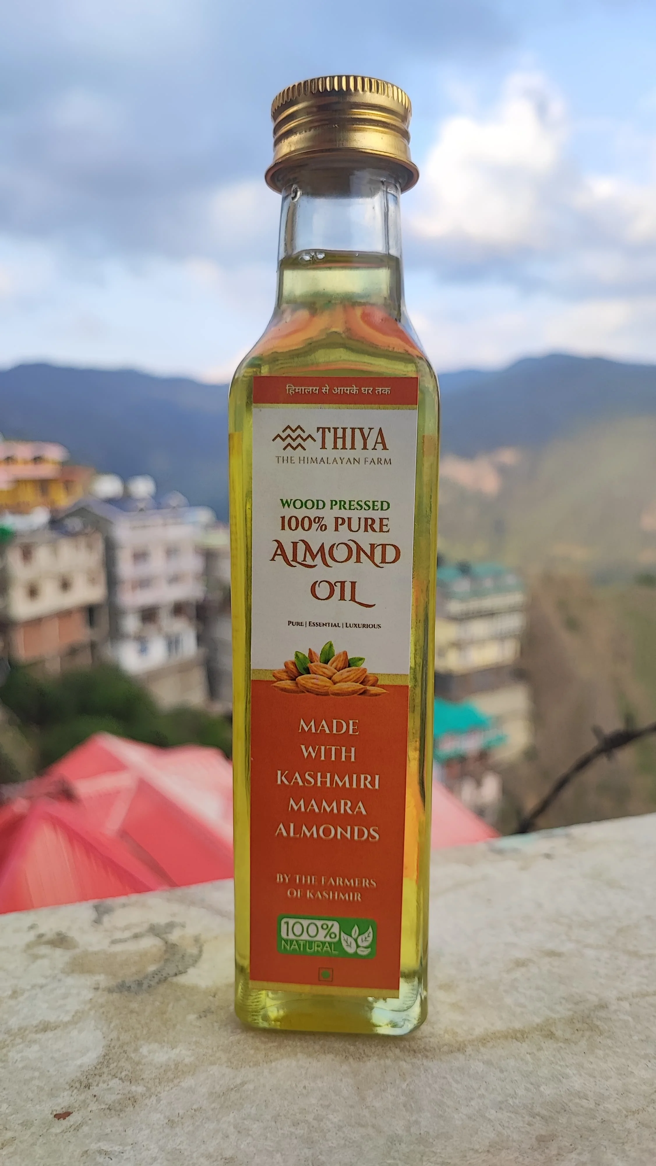 Thiya Cold Pressed Almond Oil (Wood Pressed) | Made from Kashmiri Mamra Almonds | Natural | Edible & Topical | Kashmir's Finest | 200ml - Image 3