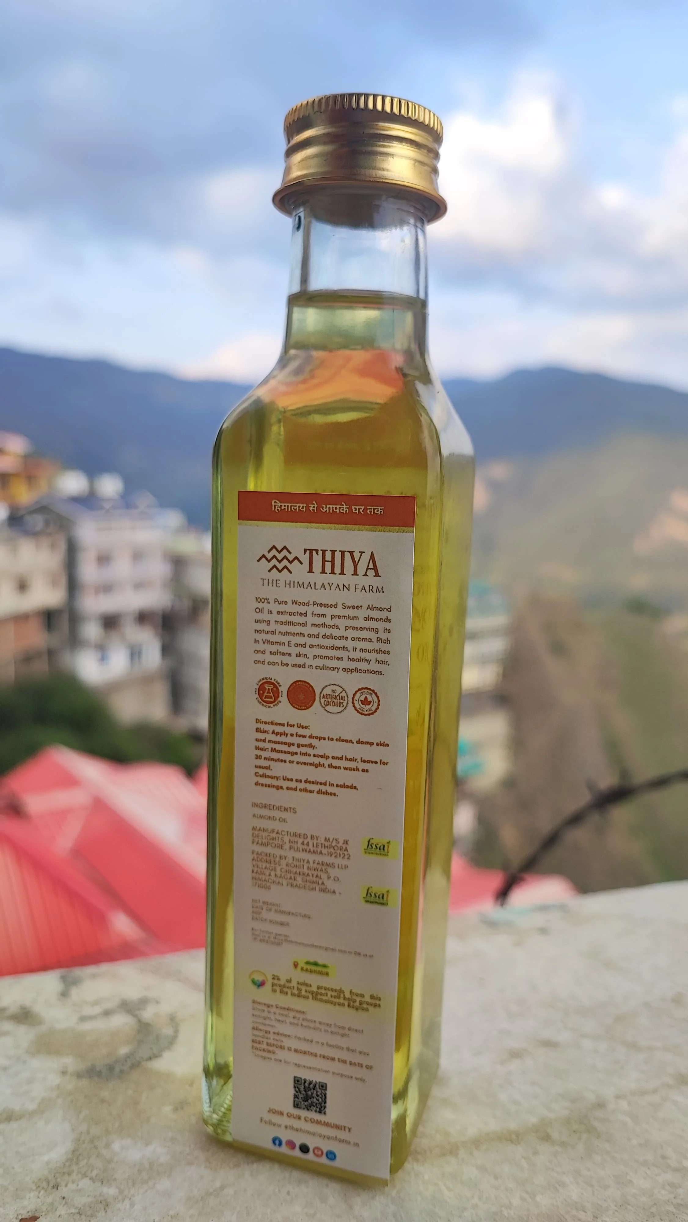 Thiya Cold Pressed Almond Oil (Wood Pressed) | Made from Kashmiri Mamra Almonds | Natural | Edible & Topical | Kashmir's Finest | 200ml - Image 4