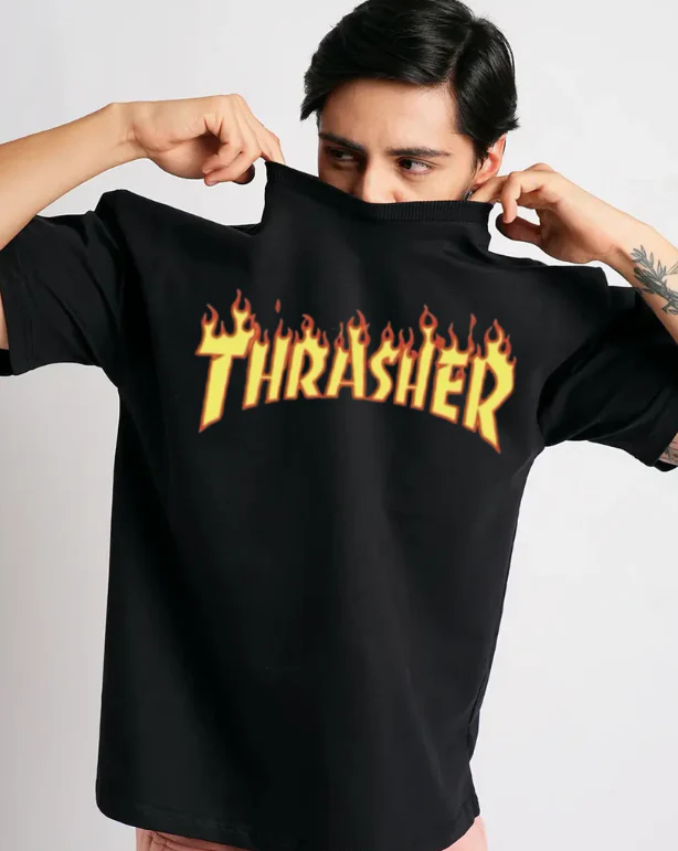 Thrasher Black Oversized T-shirt - Image 4
