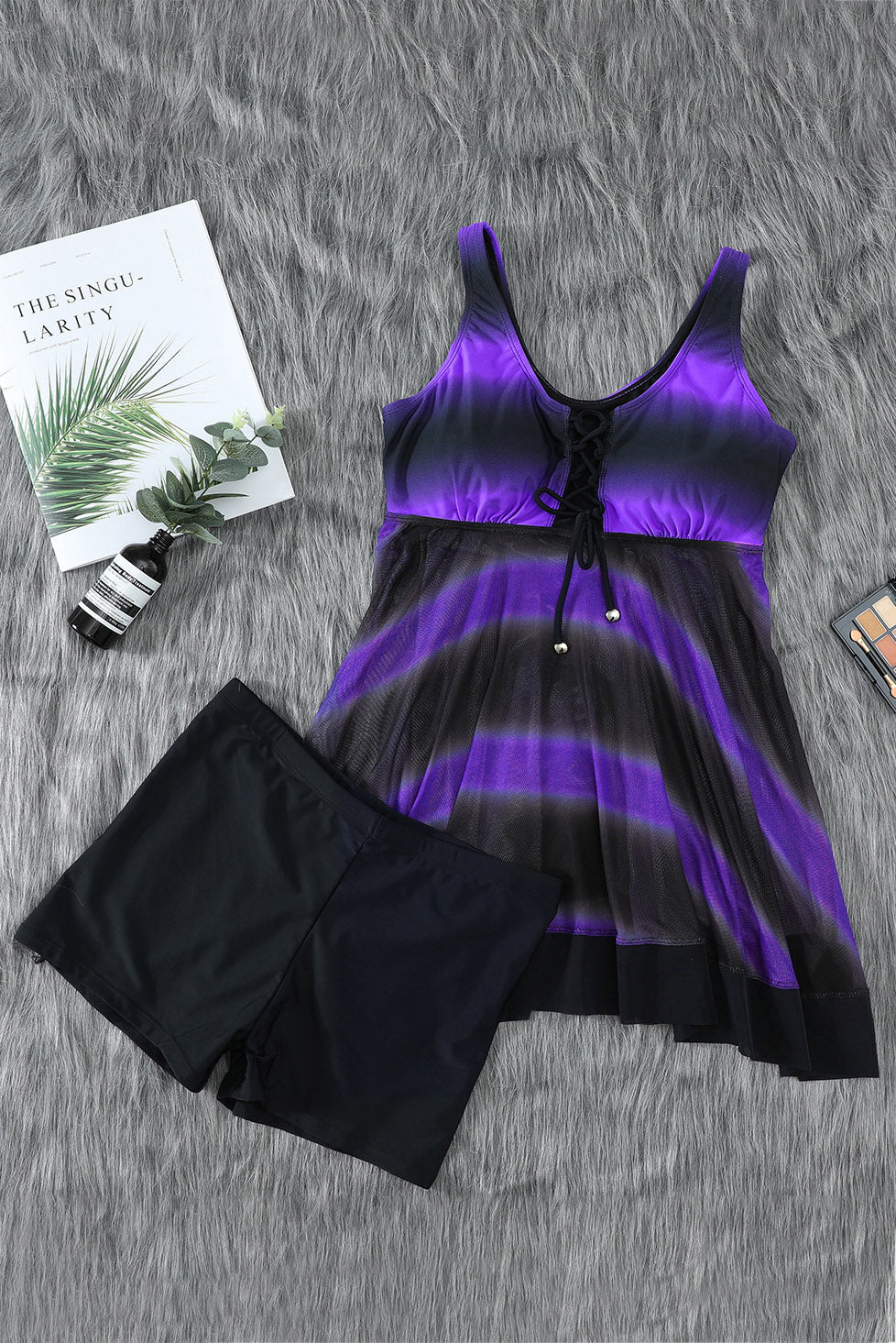 Tie Dye Ombre Swimdess Tankini Set - Image 9