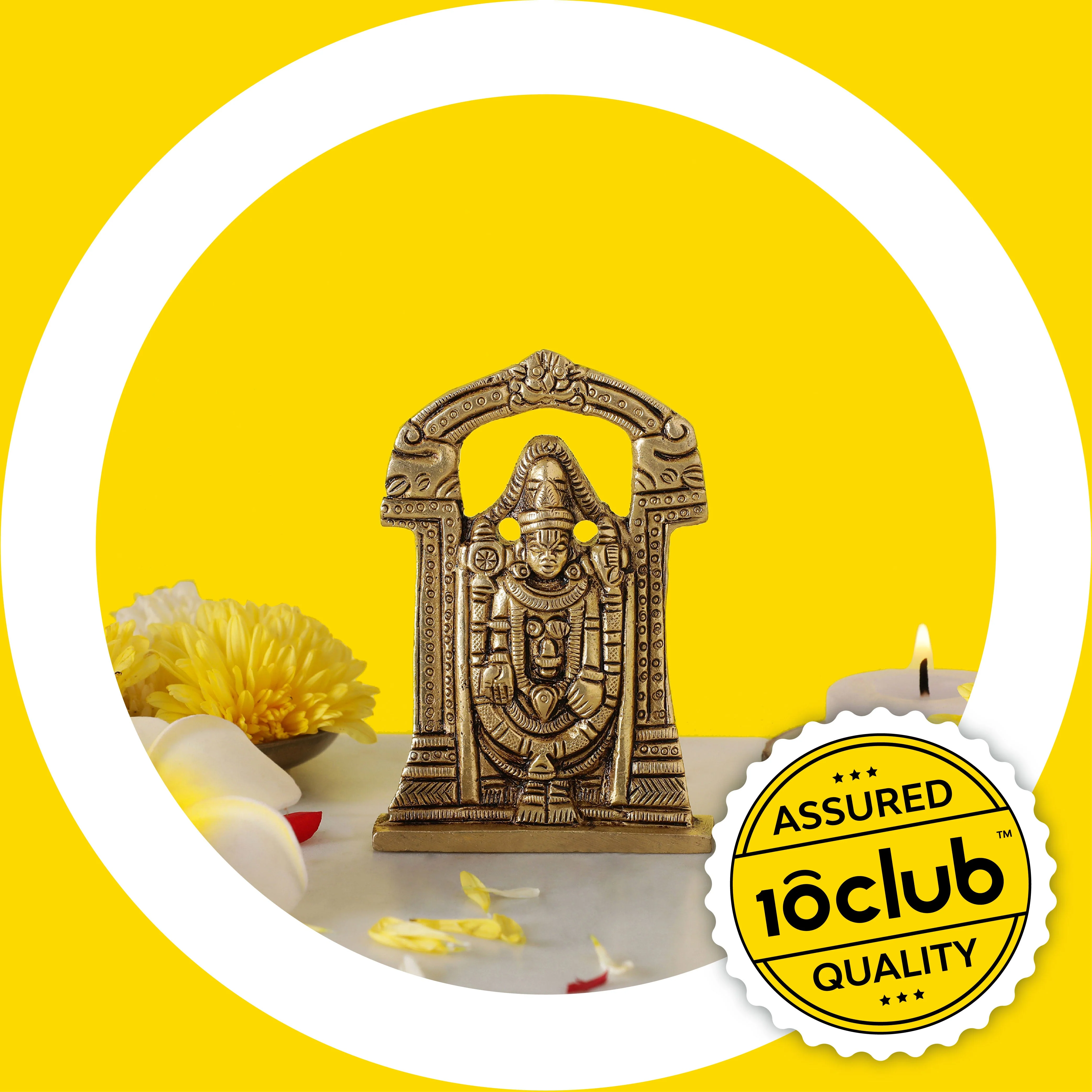 Tirupati Balaji Brass Idol | 100% Pure Brass | Antique Finish - Image 3