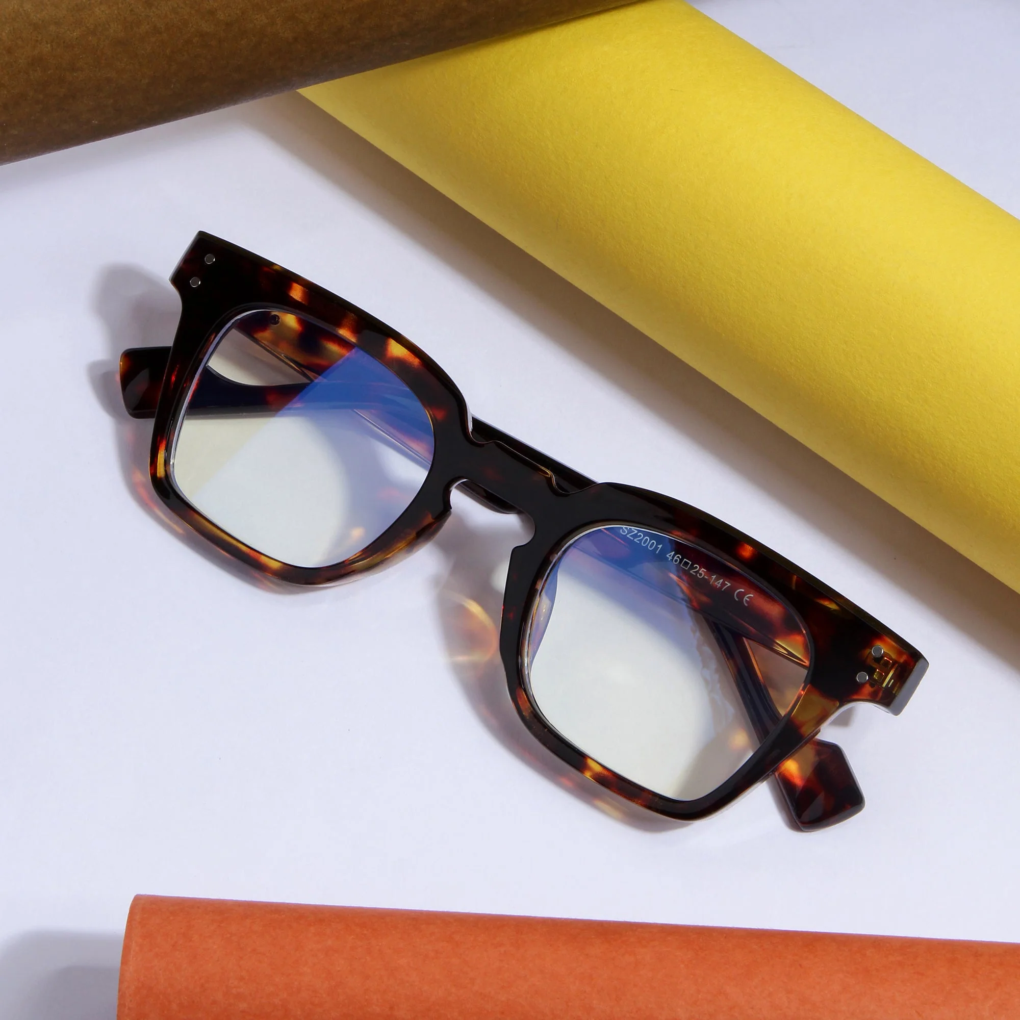 To. Brown Clear SZ 2001 Square Sunglasses - Image 4
