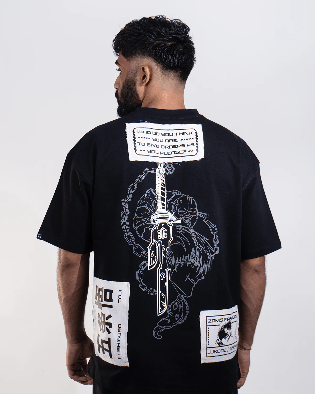 Toji 002 / JJK / Patched Oversized T-Shirt