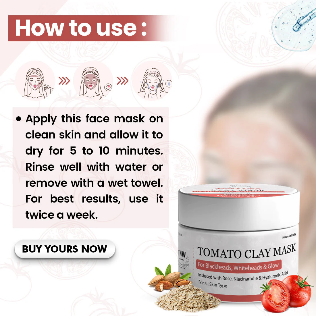 Tomato Clay Mask for Glowing & Healthy Skin . - Image 3