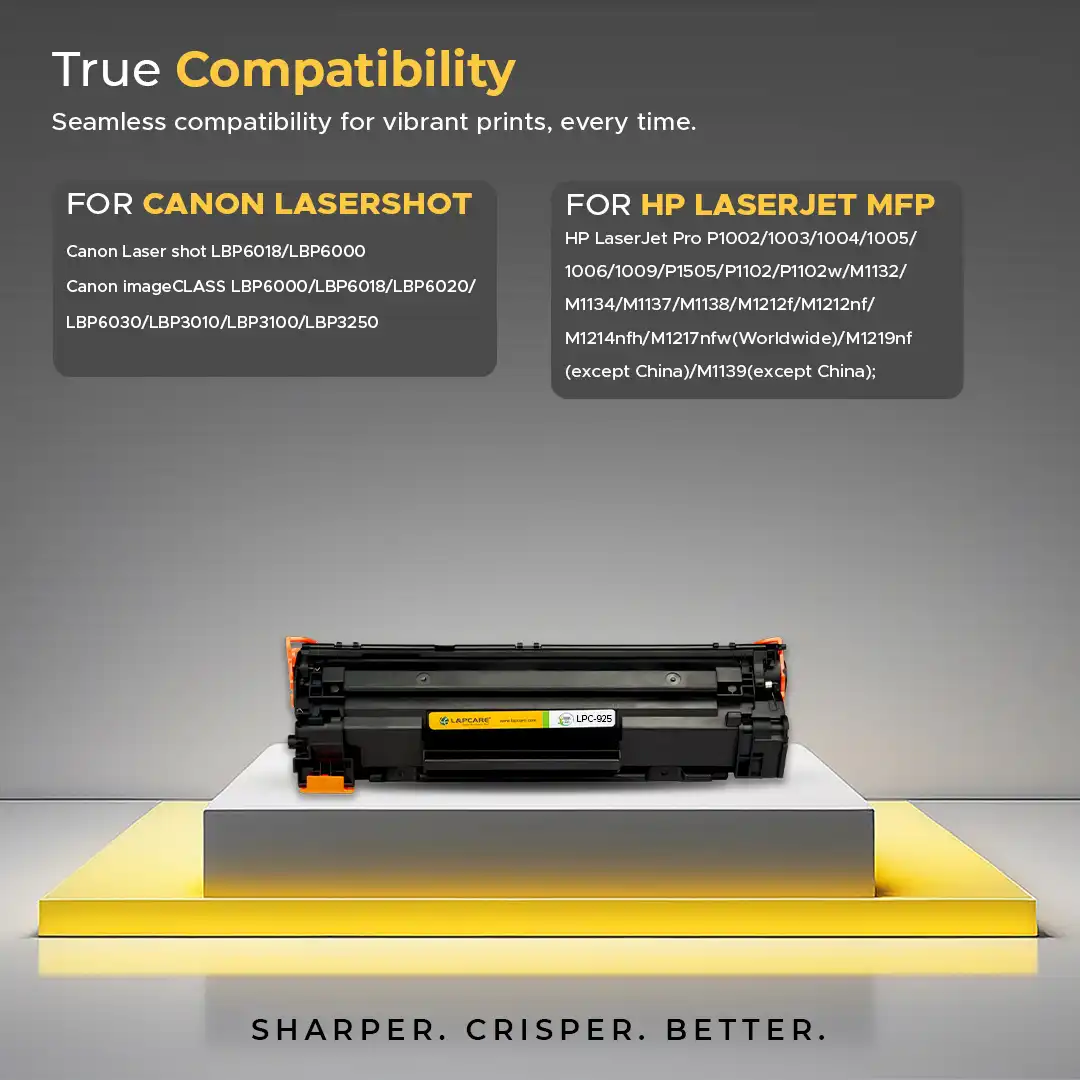 Toner Cartridge compatible for -925 HP P1002/ 1003/ 1004/ 1005/ 1006/ 1009/ P1505 / CANON LBP6000/6018/ LBP3010, LBP3100/ LBP3250 - Image 5