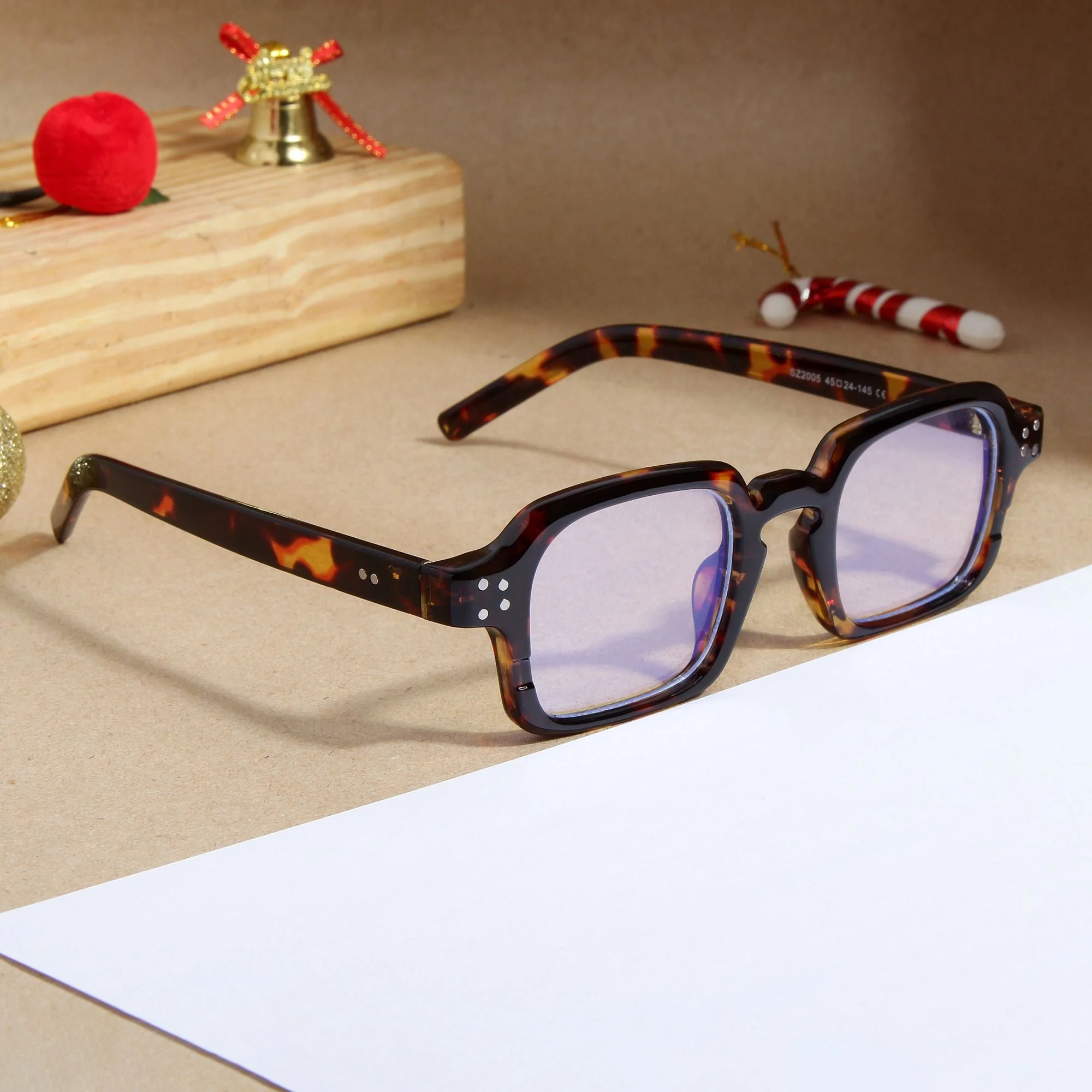 Tortoise Brown Clear SZ 2005 Square Sunglasses