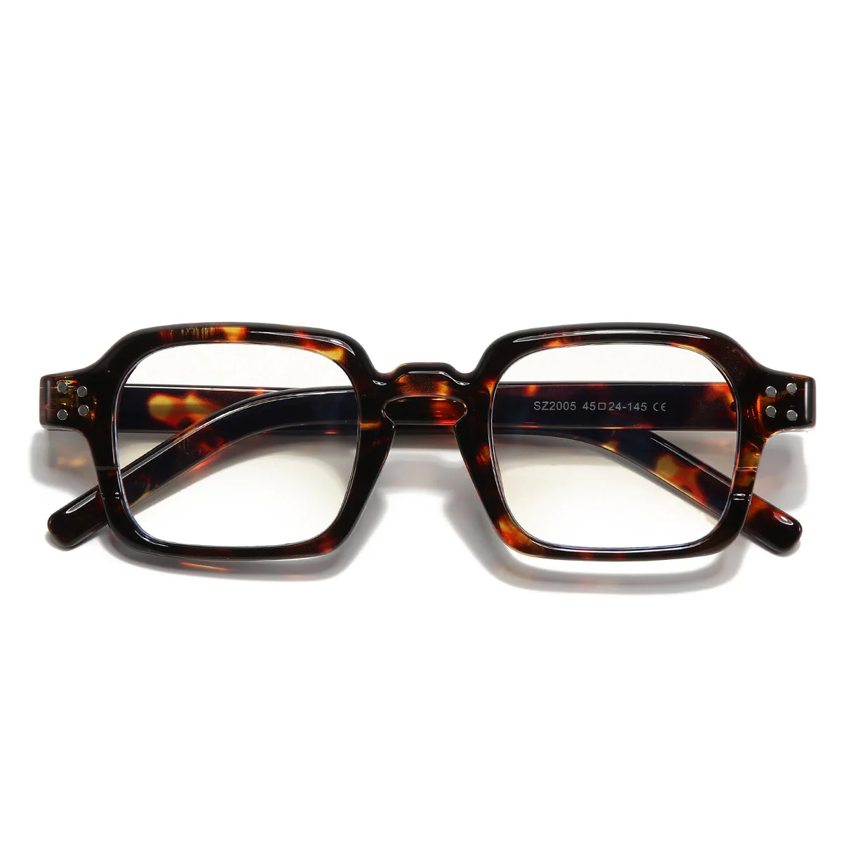 Tortoise Brown Clear SZ 2005 Square Sunglasses - Image 7