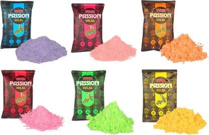 TOTA Passion Neon Glow Natural Holi Colours Powder - Pack of 5 Herbal Gulal (80 Gram Each)-Red, Blue, Yellow, Green and Orange - Image 2