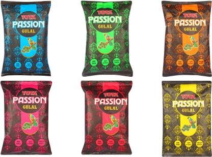 TOTA Passion Neon Glow Natural Holi Colours Powder - Pack of 5 Herbal Gulal (80 Gram Each)-Red, Blue, Yellow, Green and Orange - Image 3