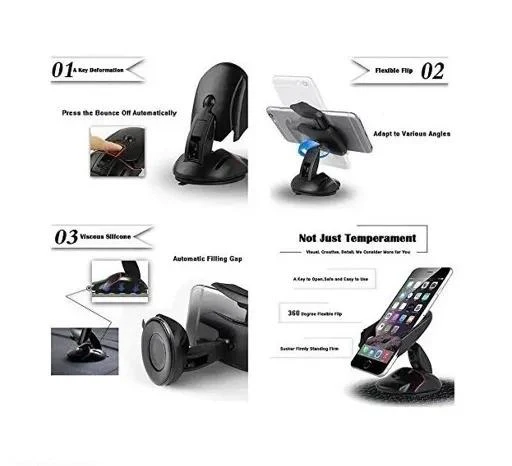 Transform: Multifunctional Foldable Car Mobile Holder with One-Button Release & Dashboard Mount - Image 4