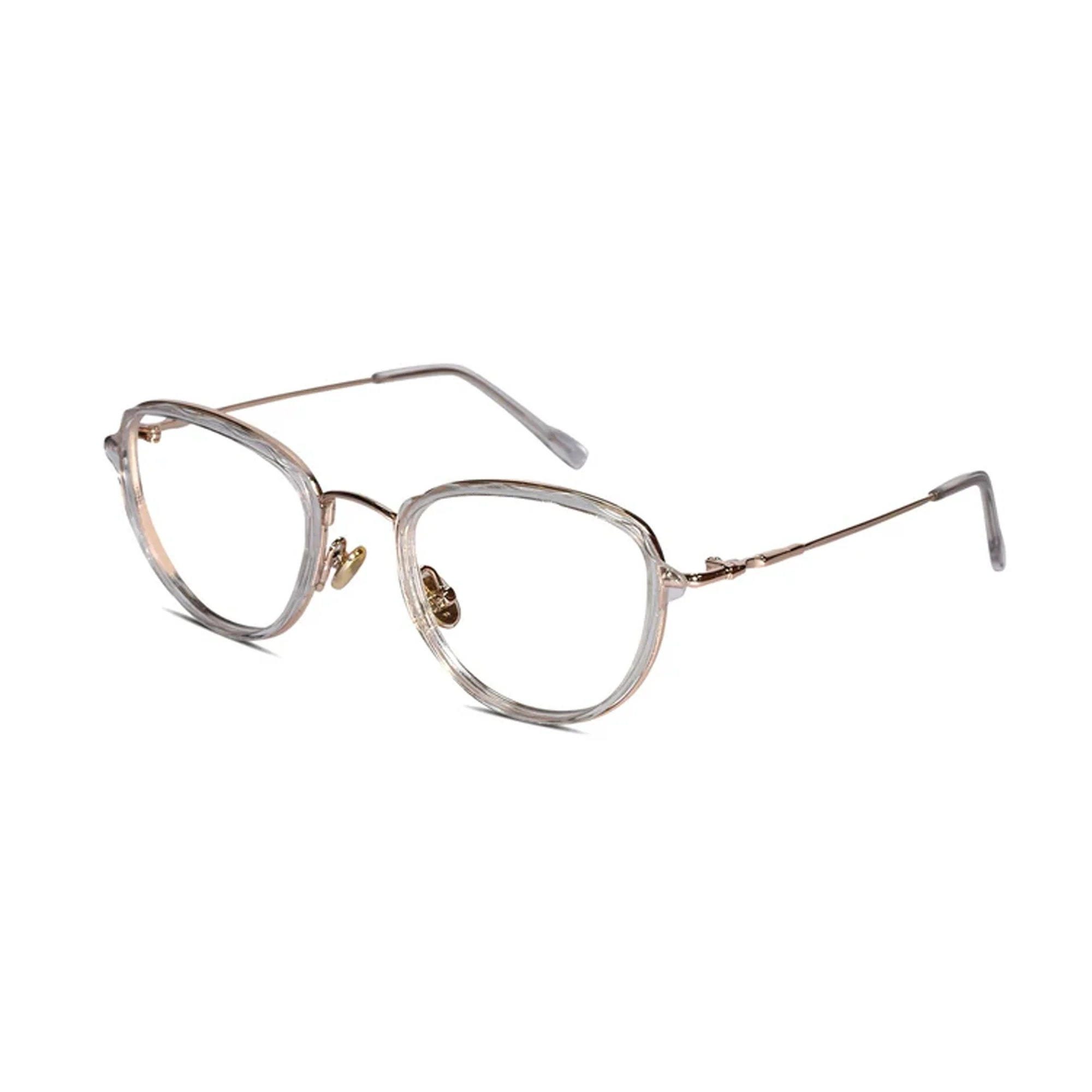 Transparent Golden Cat eye Eyeglasses For Women