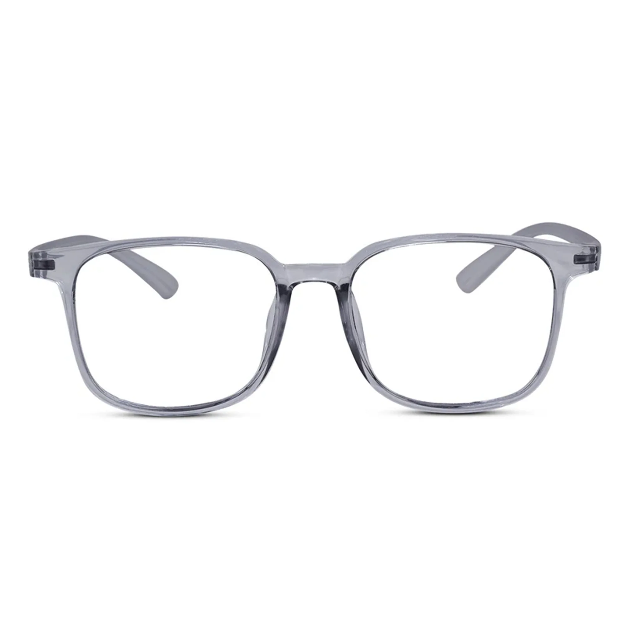 Transparent Grey Square Eyeglasses For Men & Women - Image 2