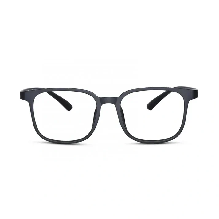 Transparent Grey Square Eyeglasses For Men & Women - Image 4