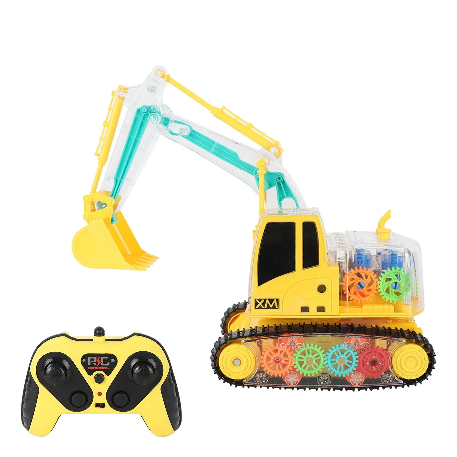 Transparent RC Excavator with Moving Gears & Rechargeable Battery - Image 4