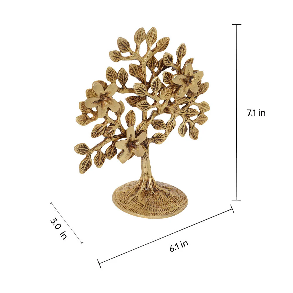Tree Of Life Sculpture | 100% Pure Brass | Yellow Antique Finish - Image 10