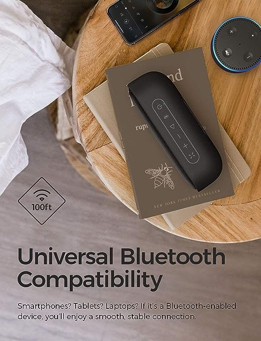 Tribit MaxSound Plus 24W Bluetooth Wireless Speakers,Powerful Louder Sound&Exceptional XBass(Independent XBass Button),Built in Mic,IPX7 Waterproof,20H Playtime,100ft BT Range for Party/Travel , Black(Unboxed) - Image 2