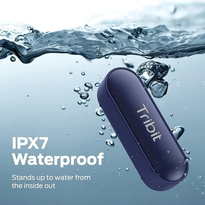 Tribit XSound Go Wireless Bluetooth 5.0 Speakers with Loud Stereo Sound & Rich Bass 16W,24H Playtime,100 ft Bluetooth Range,Outdoor Lightweight IPX7 Waterproof,Built-in Mic (Blue)(Unboxed) - Image 3