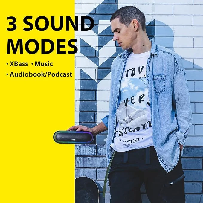 Tribit XSound Mega Bluetooth Portable Speaker with Single Self-Developed 30W N48 High-Density NdFeB & Titanium Driver,Exclusive XBass Tech,3 Audio Modes,LED Lights,20H Playtime,IPX7,Powerbank,Strap(Unboxed) - Image 5