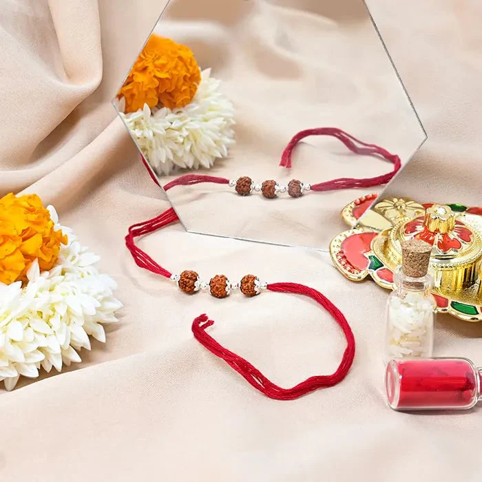 Triple Blessing Rudraksha Rakhi - Image 2