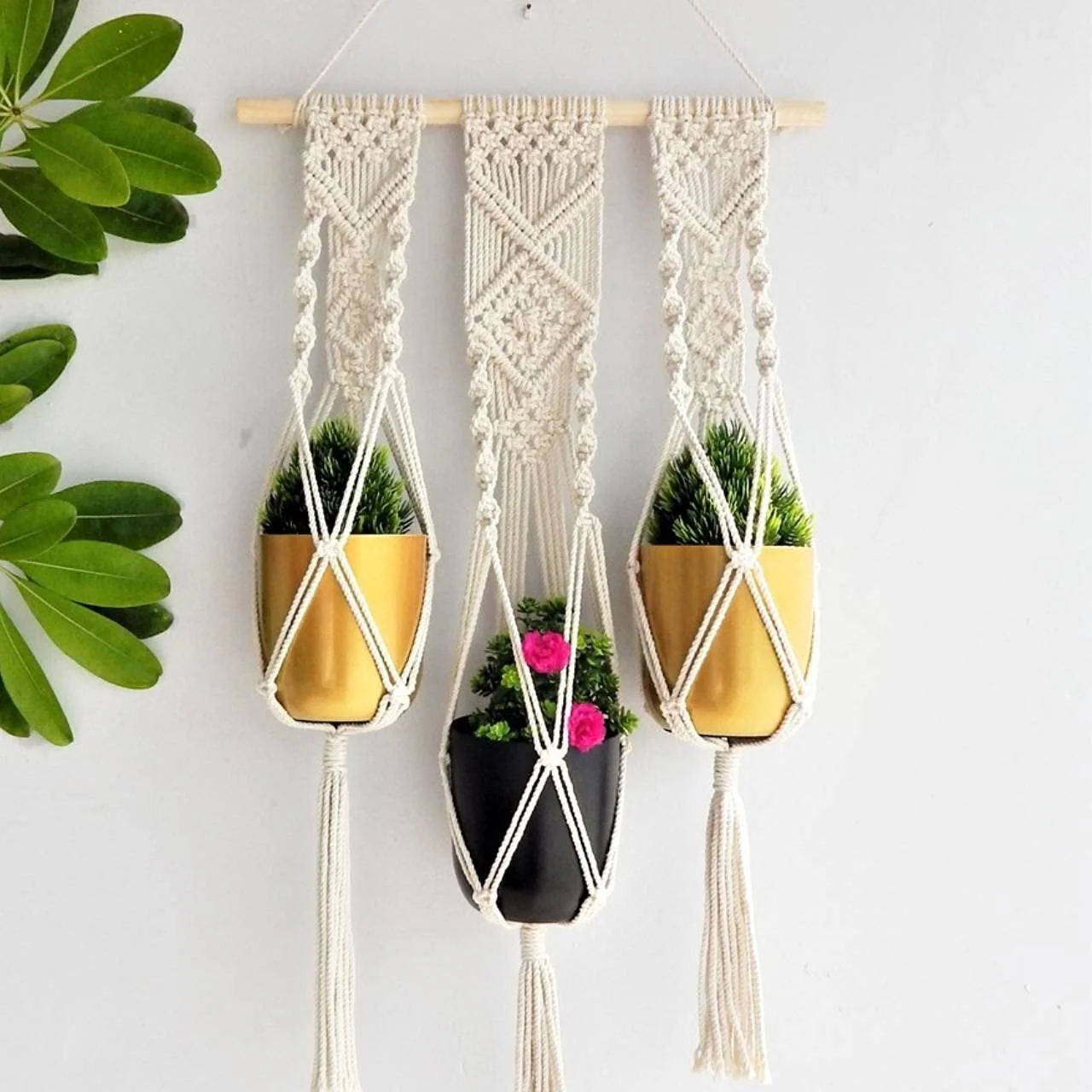 Triple Macrame Plant Hanger - Image 2