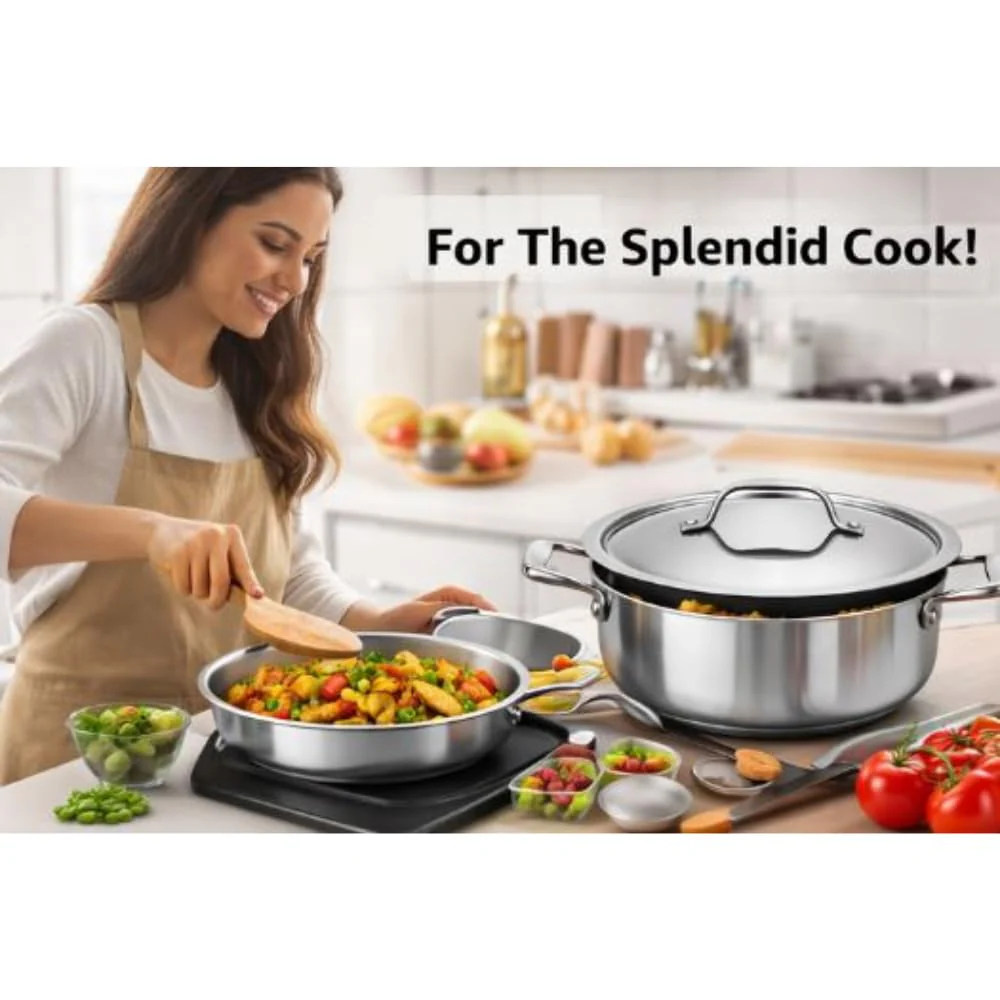 Triply Stainless Steel Kadai with Heavy Bottom - Image 30