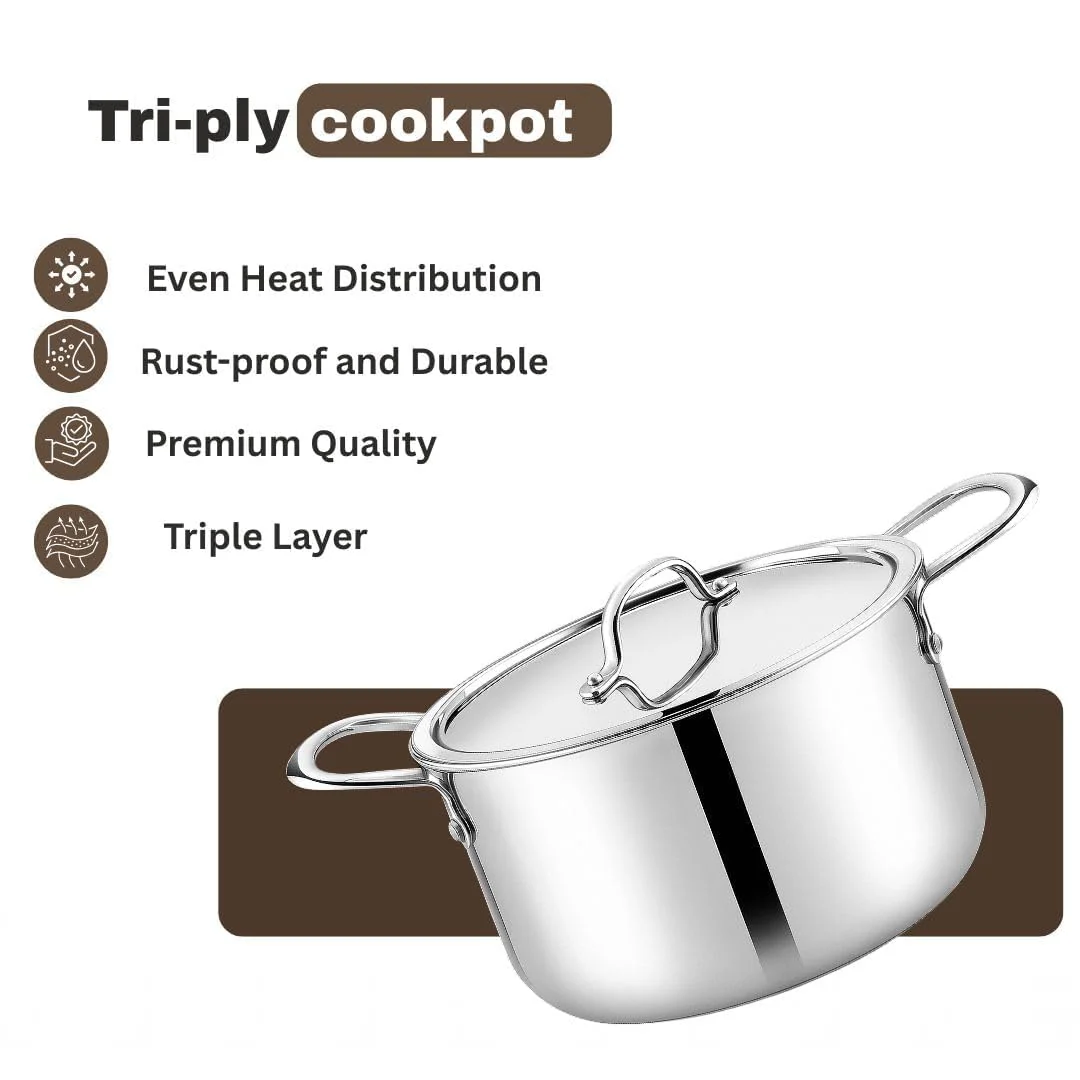 Triply Stainless Steel Kadai with Heavy Bottom - Image 37