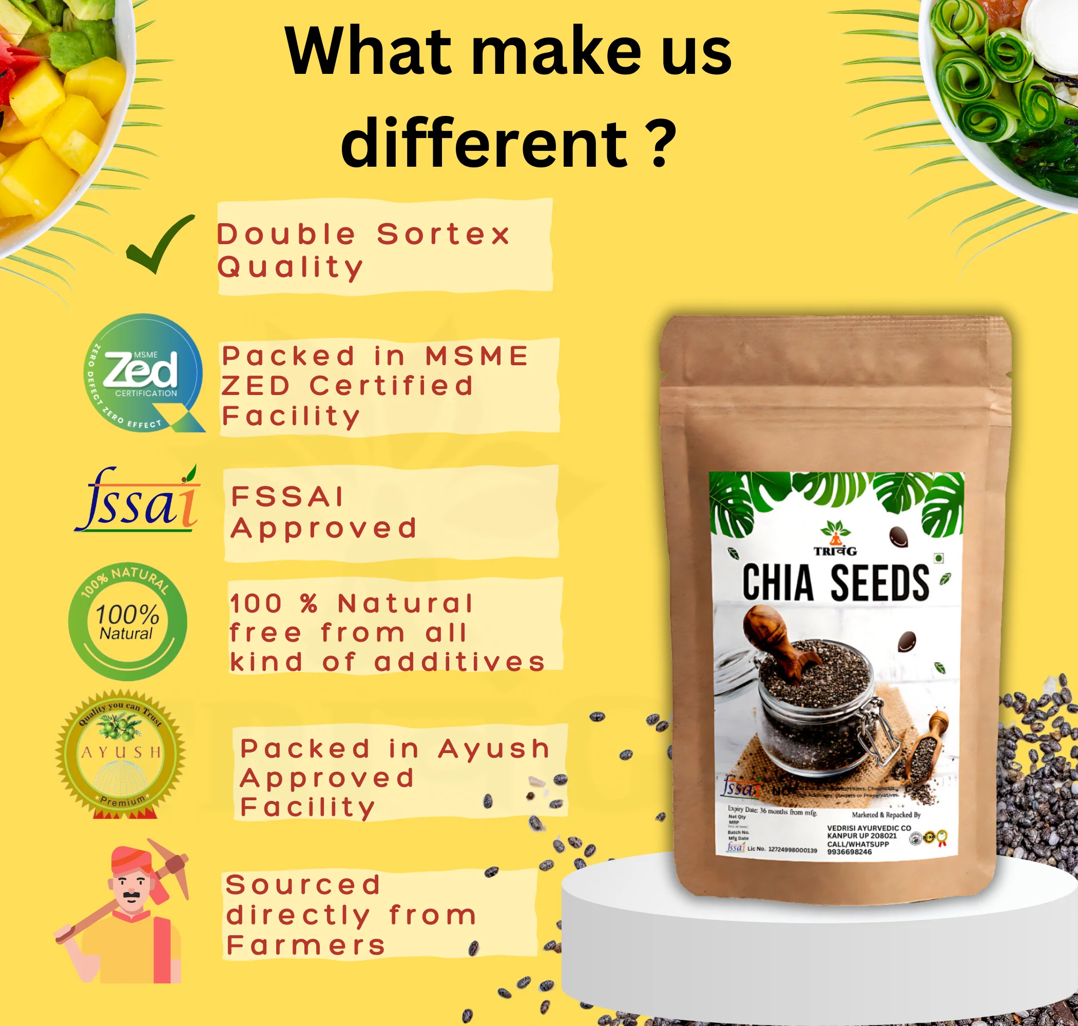 Trivang 100% Natural Chia Seeds - Image 8