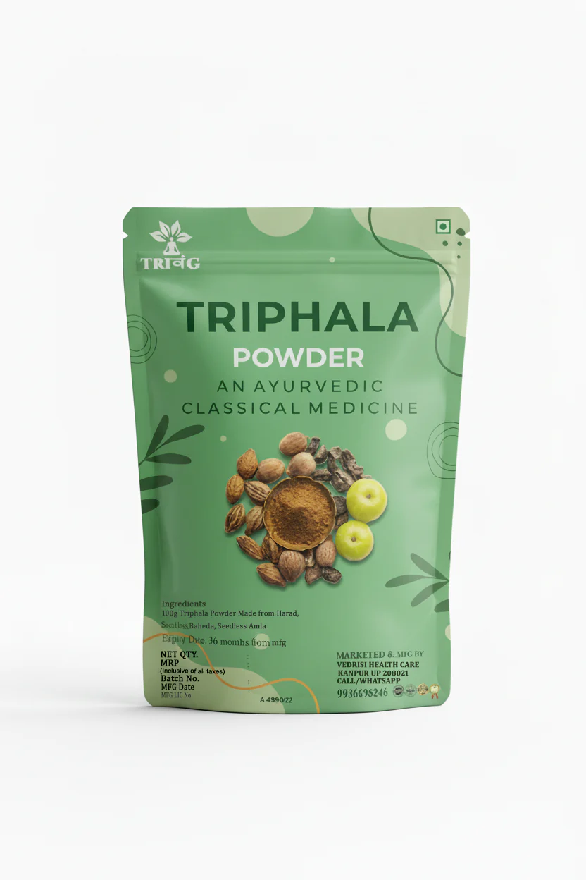 Trivang Triphala Powder - Contains Organic Haritaki, Bibhitaki and Amalaki - Natural and Pure - Image 2