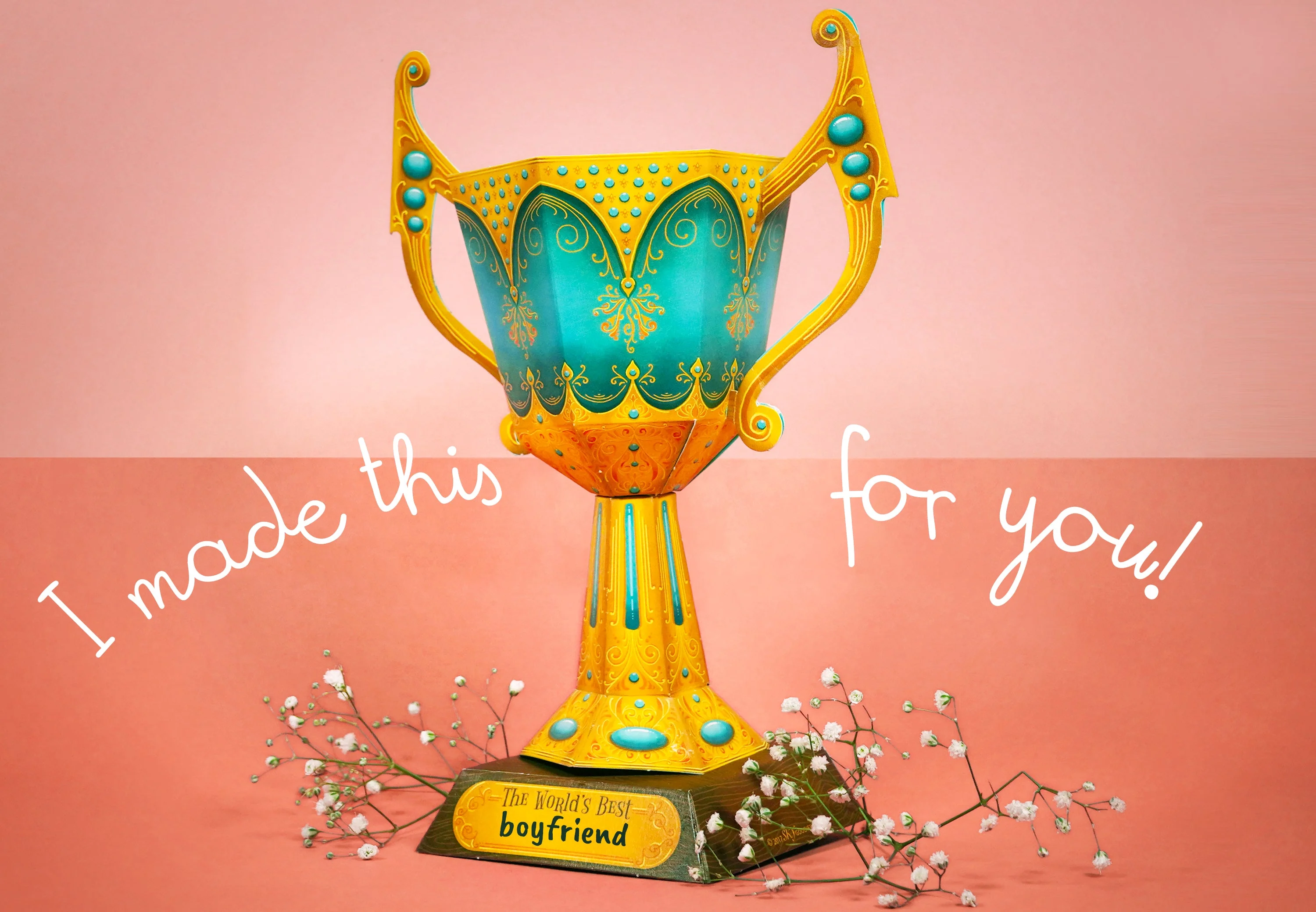 Trophy Cup - DIY Paper Craft Kit - Image 2