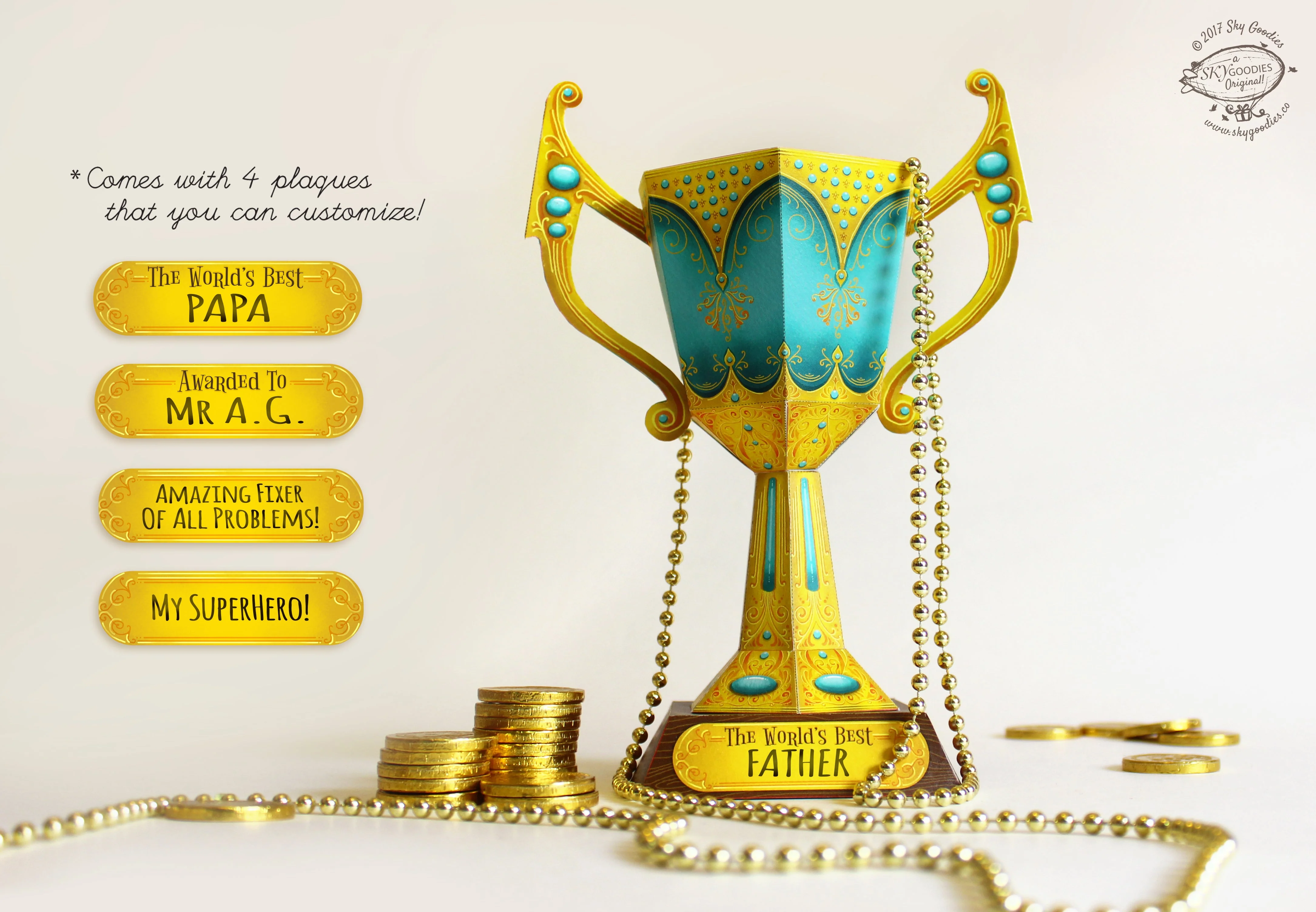 Trophy Cup - DIY Paper Craft Kit - Image 3