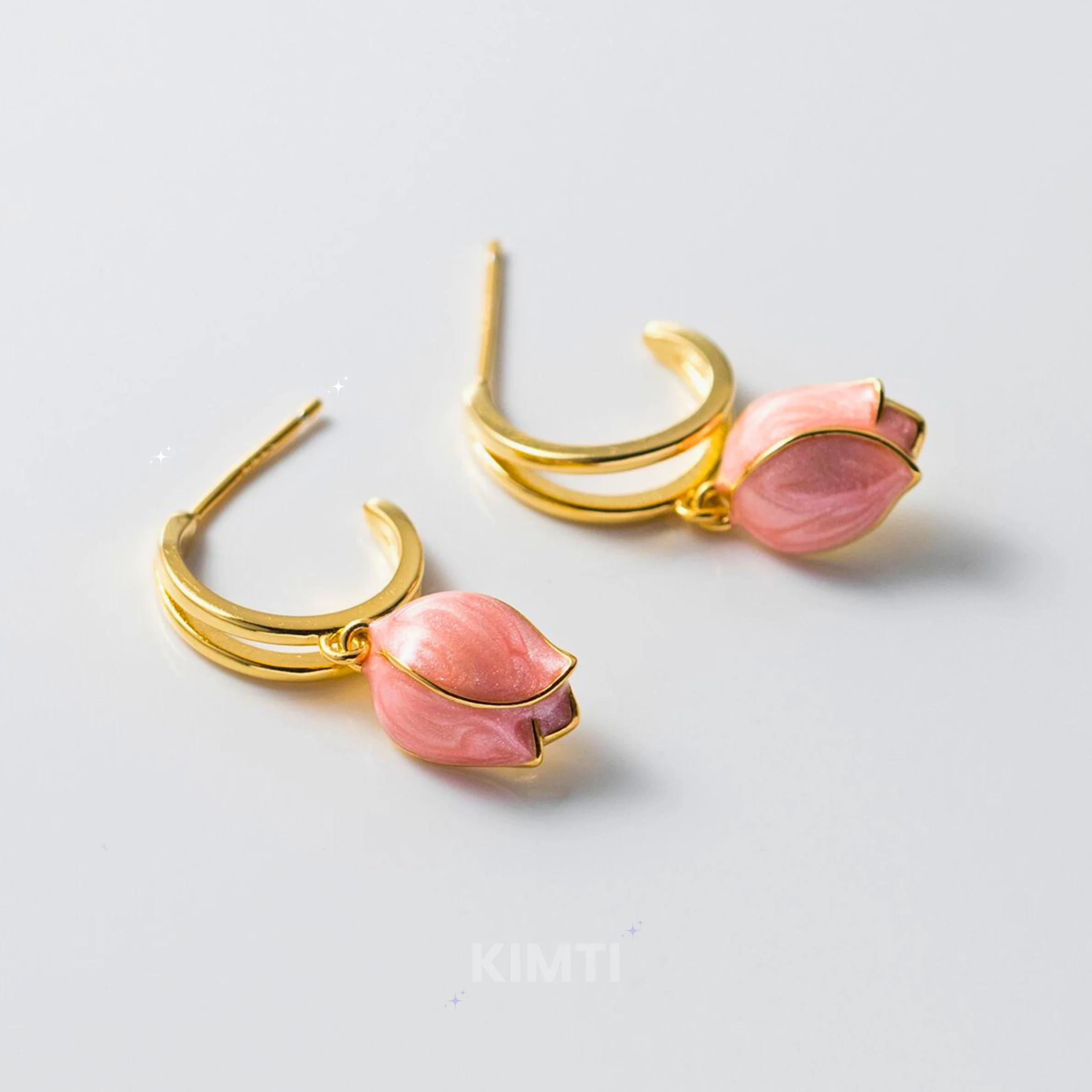 Tulip Drops Pink Drop Earring - Image 2