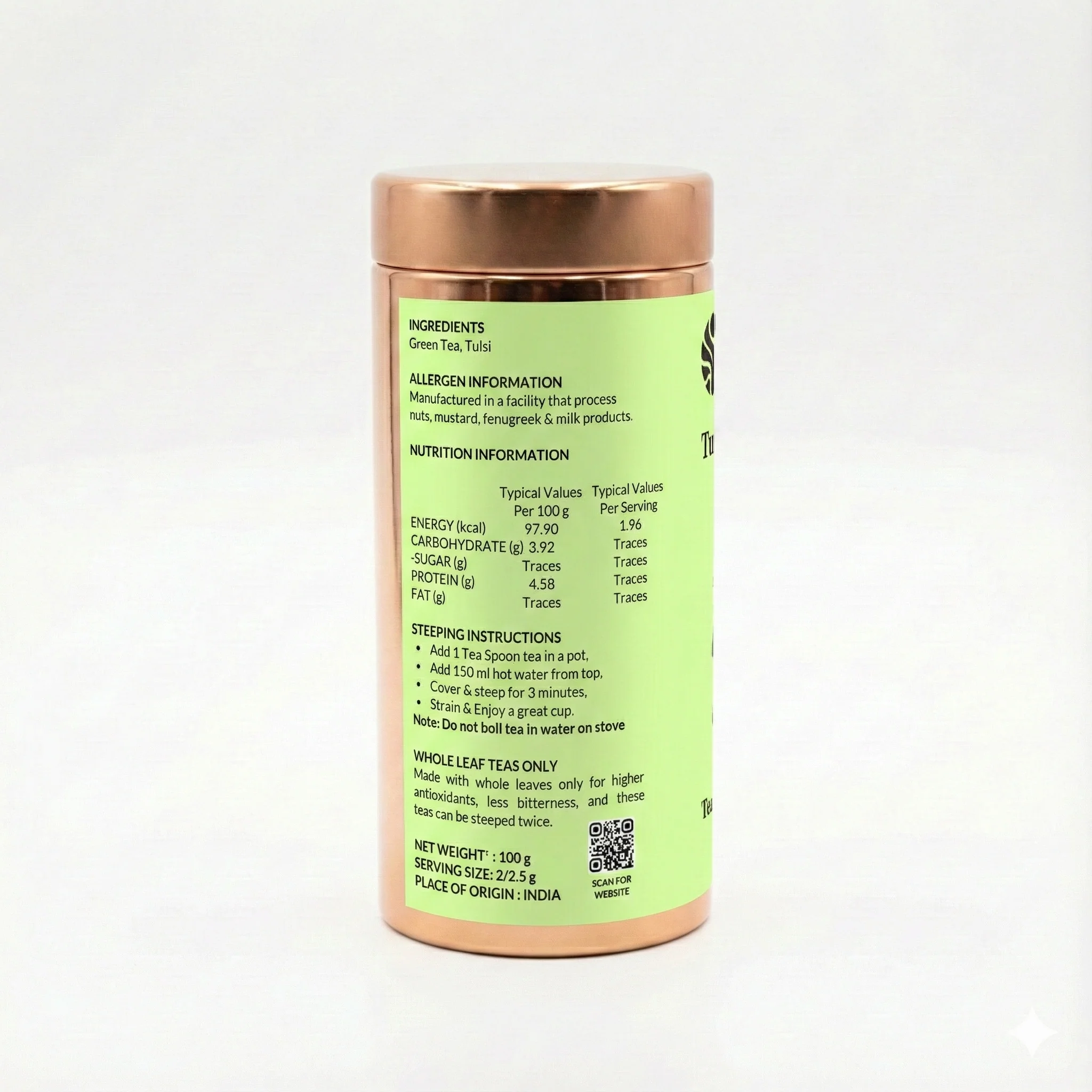 Tulsi Green Tea In Tin - Image 5