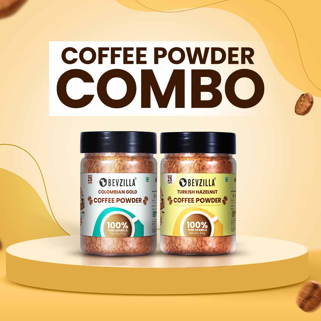 Turkish Hazelnut + Classic Coffee Powder - Combo Pack of 50g x 2