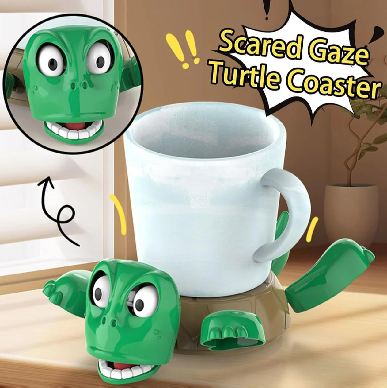 Turtini: Funny Turtle Cup Holder & Coaster, Popping Drink Tortoise Coaster for Table, Desk & Bar Decor - Image 7