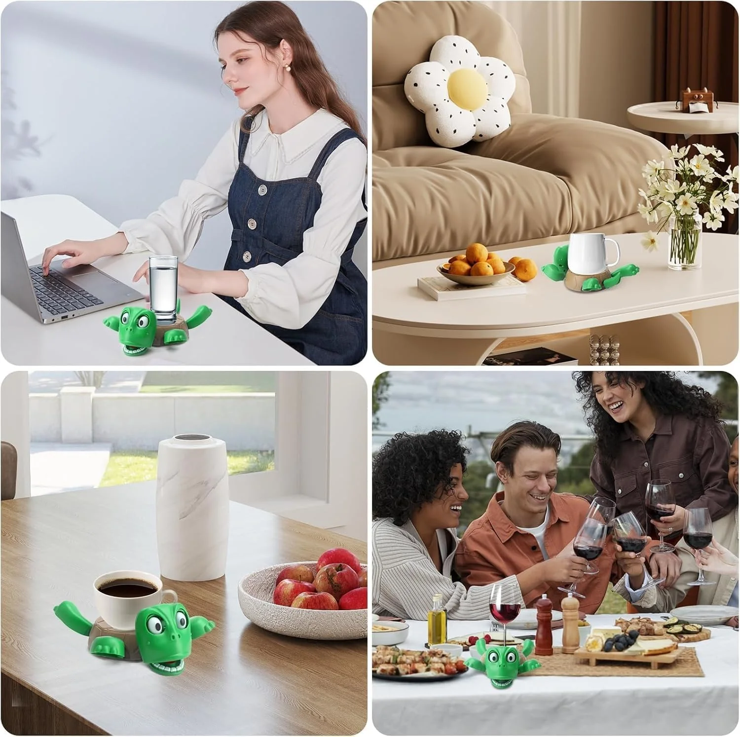 Turtini: Funny Turtle Cup Holder & Coaster, Popping Drink Tortoise Coaster for Table, Desk & Bar Decor - Image 9