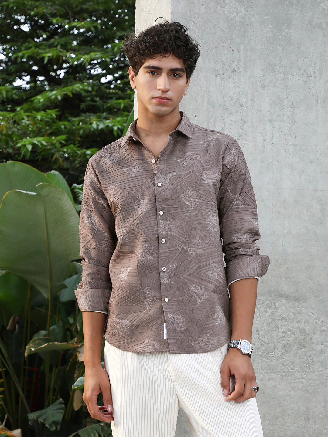 Twig-Imprint Foliage-Tactile Shirt - Image 2