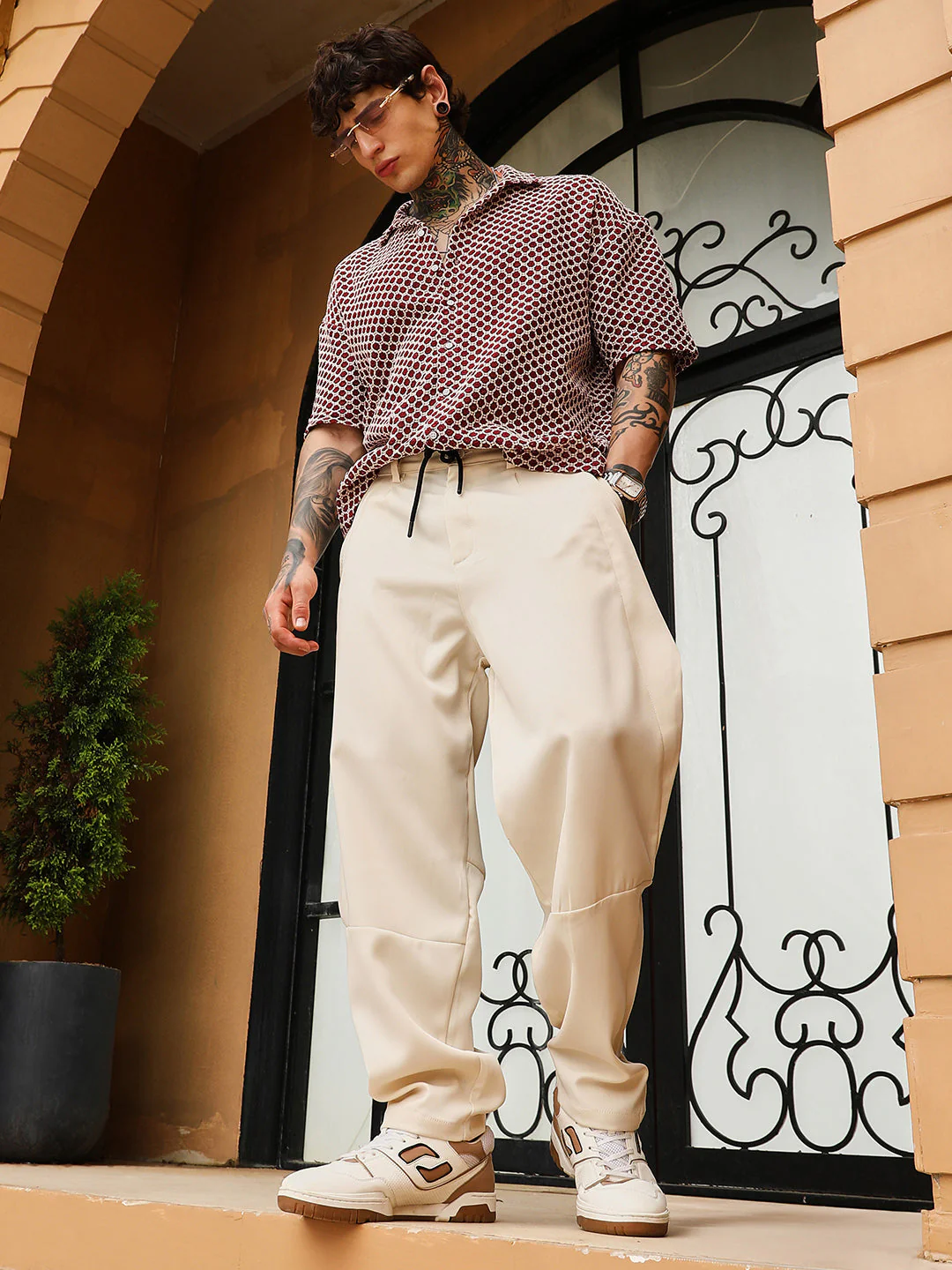 Twill-Panelled Chino Trousers - Image 5