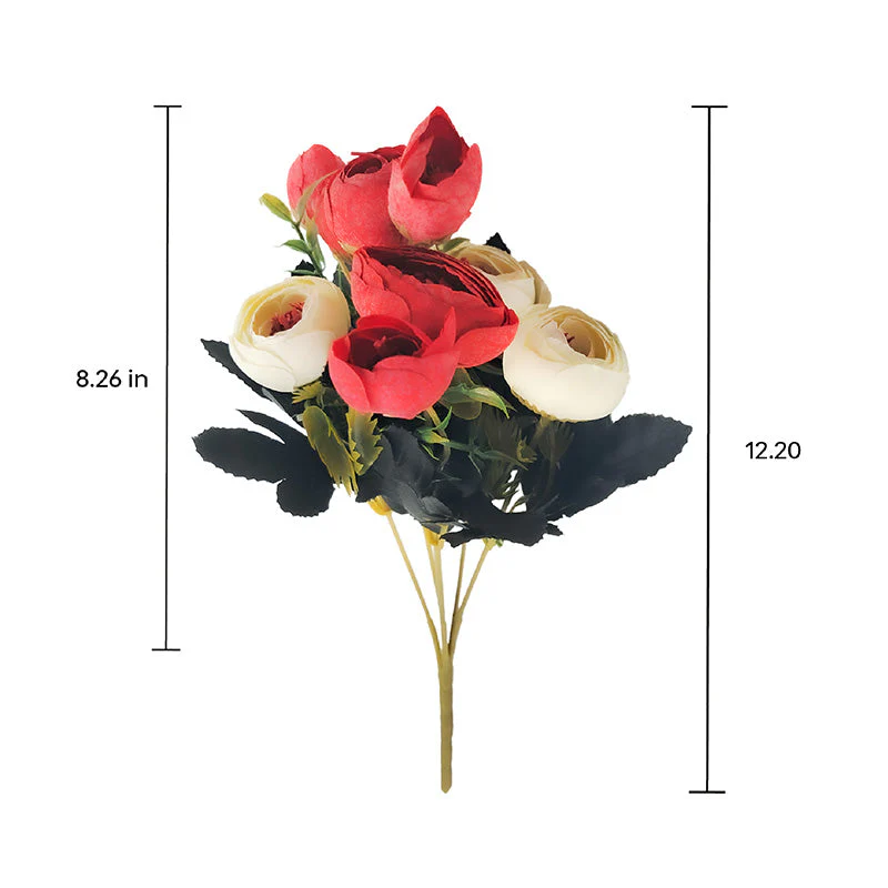 Twin Colour Peony Artificial Flowers - Image 16