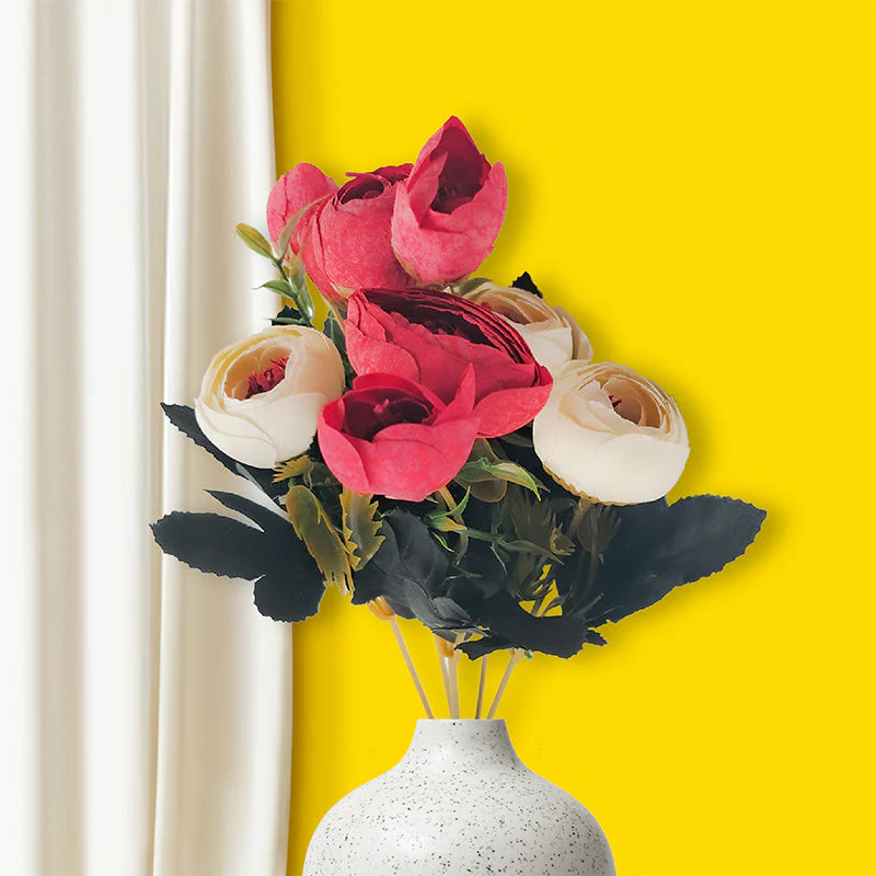 Twin Colour Peony Artificial Flowers - Image 2